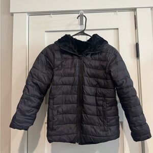 Lands' End Kids Charcoal Puffer Coat